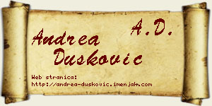 Andrea Dušković vizit kartica